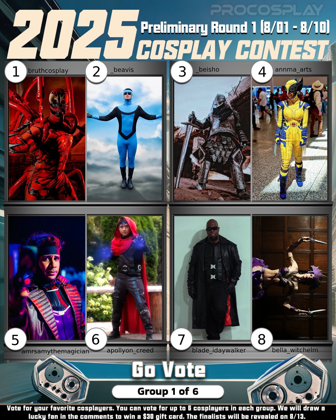 Procosplay ProCosplay 2025 Contest Voting Round Now Live | CosplayCodex